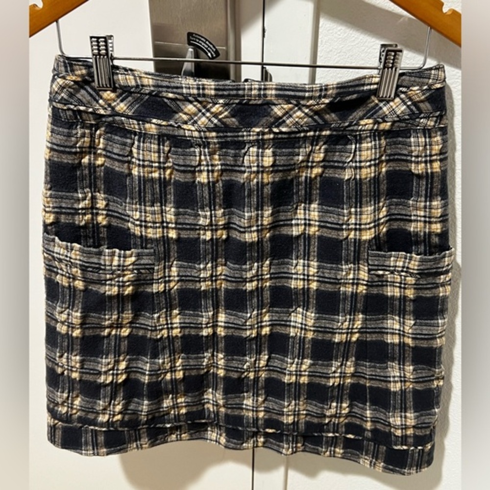 Cordelia Anthropologie Plaid Wool Pocket Skirt 4